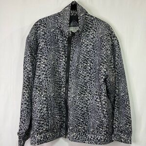 🥥 Bogari Studio vintage silk track jacket animal reptile print